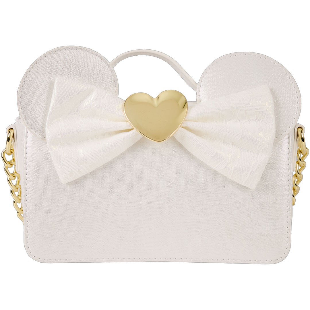 Loungefly Disney Minnie Mouse Iridescent Lace Wedding Crossbody Bag