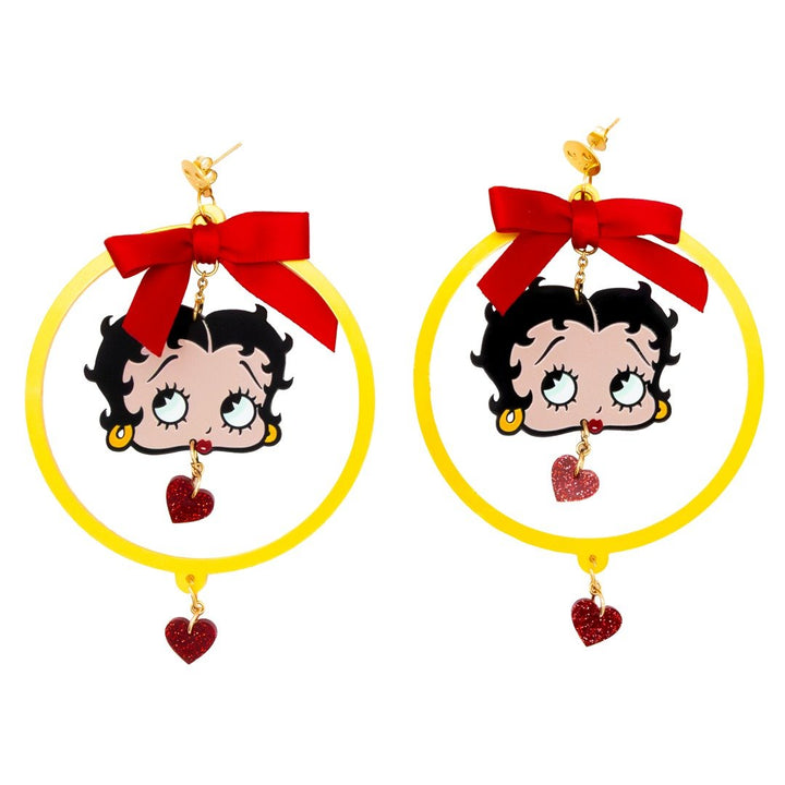 Whatever Makes You Happy Betty Boop Hoops &amp; Hearts Earrings