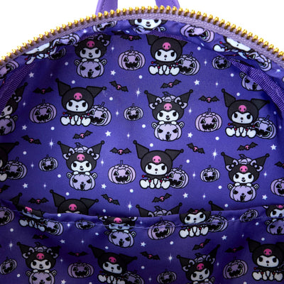 Loungefly Sanrio Kuromi Pumpkin Mini Backpack - inner lining