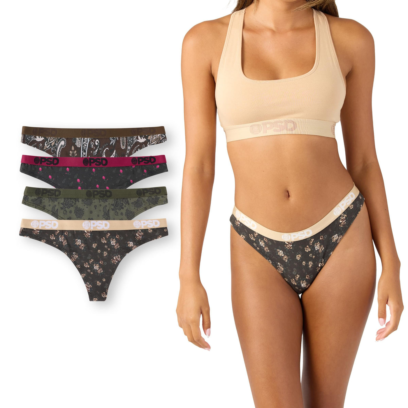 PSD Underwear Women's Floanda Modal Thongs 4-Pack