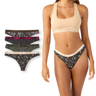 PSD Underwear Women's Floanda Modal Thongs 4-Pack