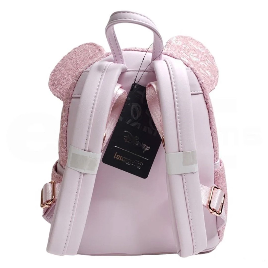candy mini backpack Loungefly Disney Minnie Mouse Cotton Candy Sequin Mini Backpack