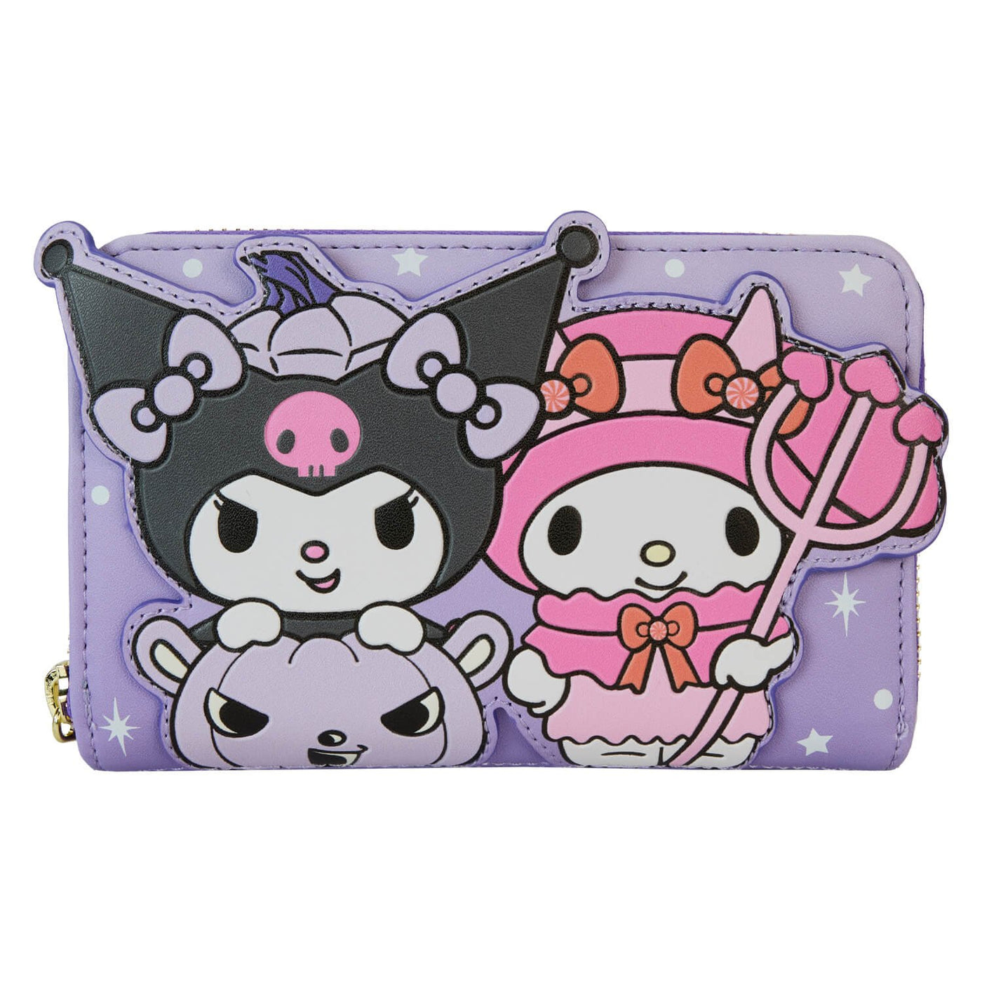 Loungefly Sanrio Kuromi Pumpkin Zip-Around Wallet - front