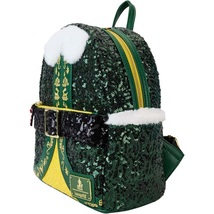 Loungefly Warner Brothers Elf Buddy Sequin Cosplay Mini Backpack