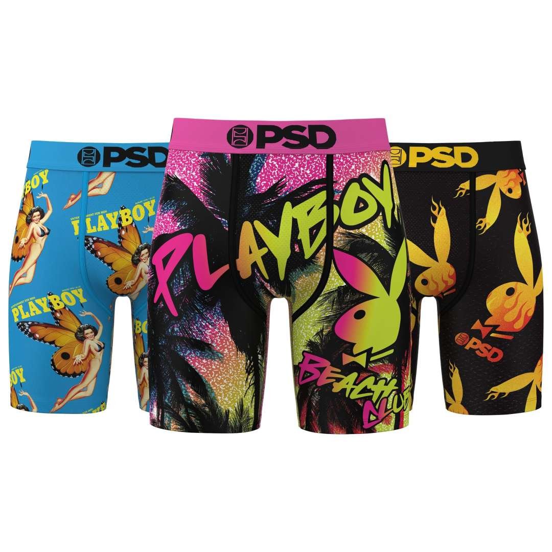 PSD Underwear Men's Playboy Vibes Boxer Briefs 3-pack