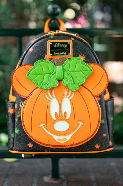 Loungefly Disney Glow in the Dark Pumpkin Minnie Mouse Mini Backpack - 707 Street Exclusive