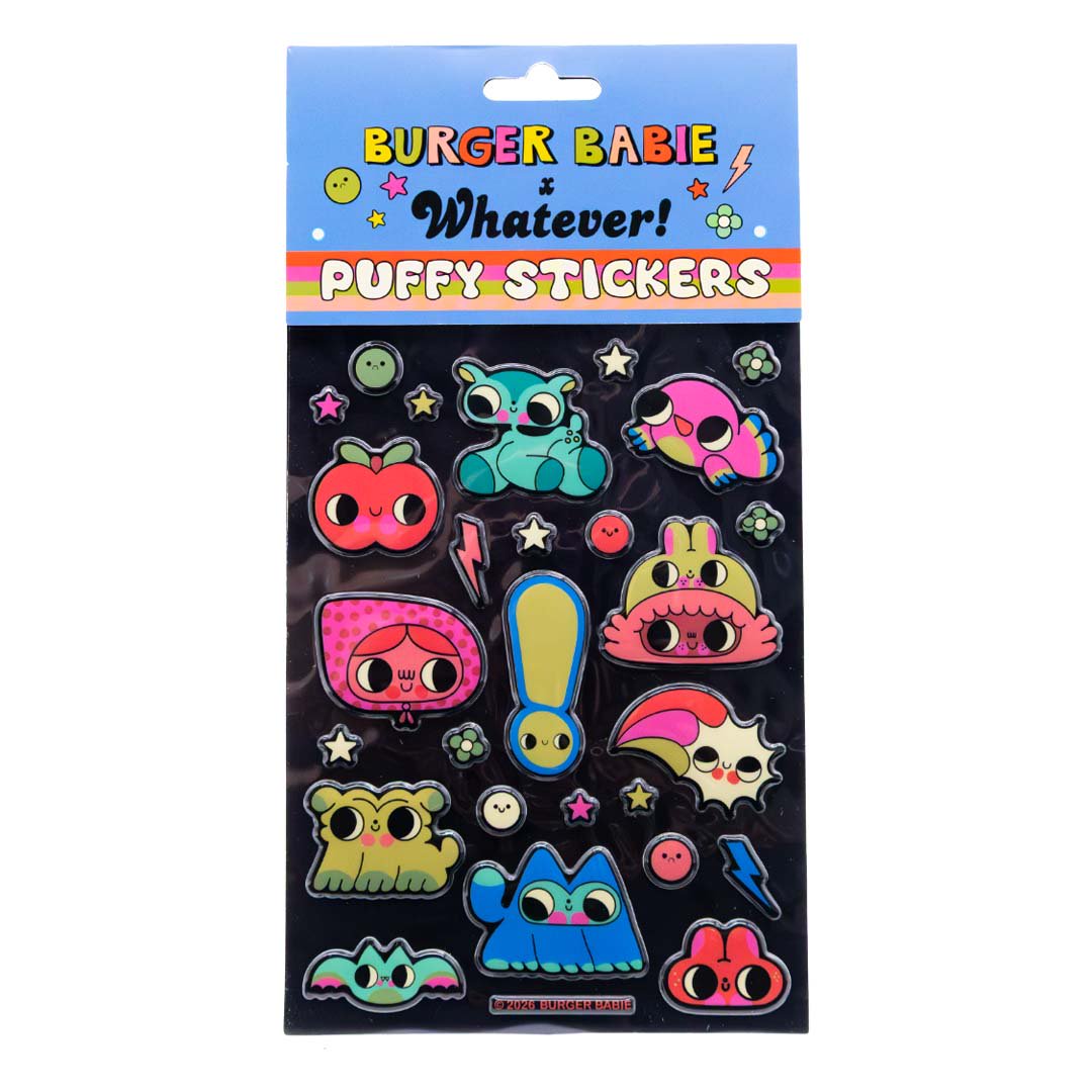 Whatever Makes You Happy Burger Babie Puffy Sticker Pack