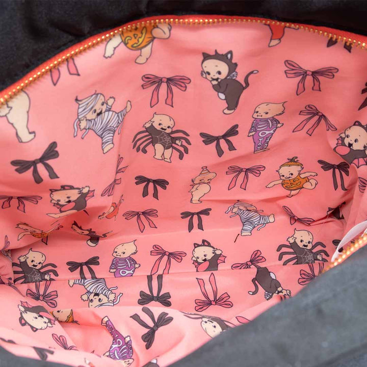 Whatever Makes You Happy Kewpie Devil Puffy Tote Bag with Angel Acrylic Charm