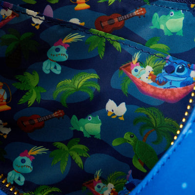 WDTB3020 - Loungefly Disney Lilo & Stitch Camping Cuties Hammock Crossbody - Interior Lining