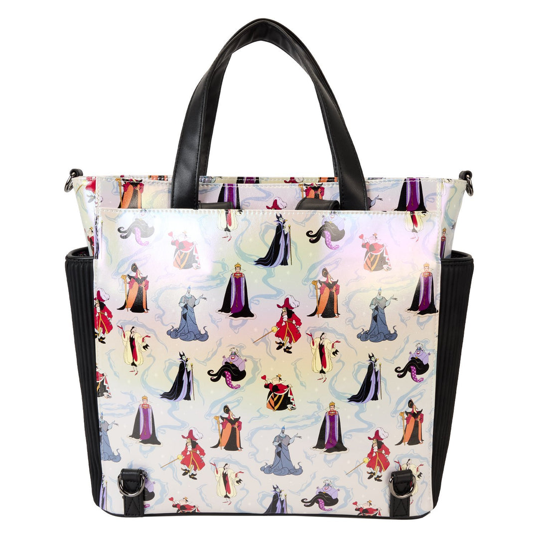 Loungefly Disney Villains Iridescent All-Over Print Convertible Backpack &amp; Tote Bag
