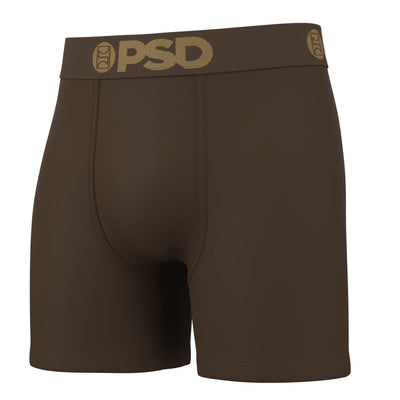 PSD Underwear Men's Earth Tones Cotton 5 Inch Boxer Briefs 3-Pack