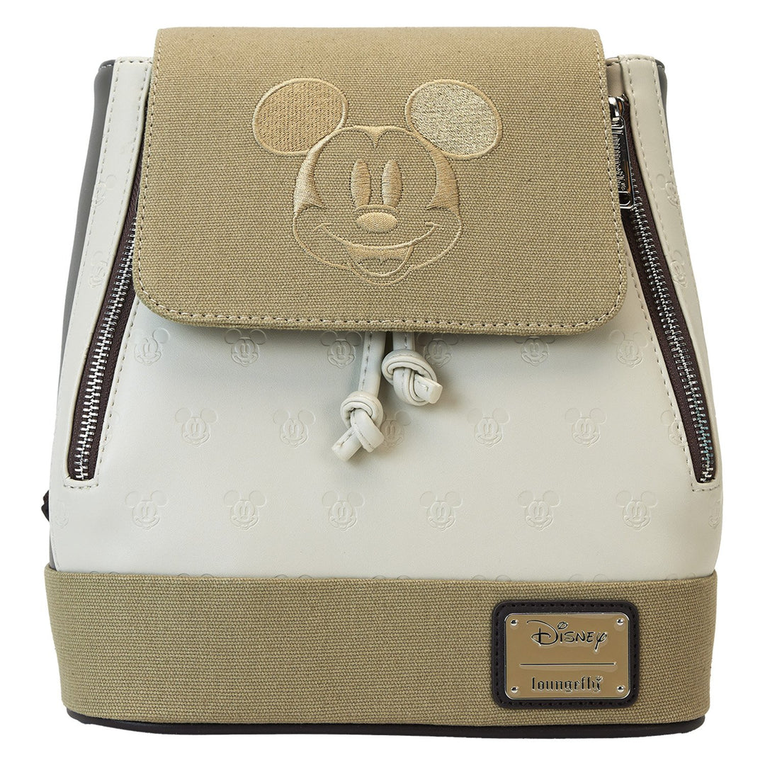 Loungefly Disney Mickey &amp; Friends Canvas All-Over Print Drawstring Bucket Mini Backpack