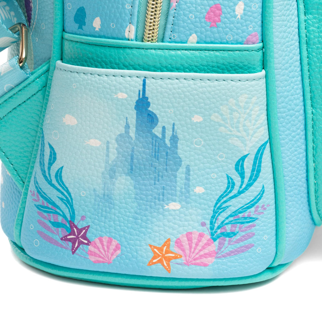 Wondapop Disney The Little Mermaid Under The Sea 11" Vegan Leather Mini Daypack