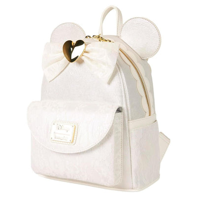 Loungefly Disney Minnie Mouse Iridescent Lace Wedding Mini Backpack