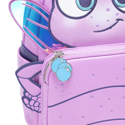 671803479173 - Loungefly Pixar A Bug's Life Princess Dot Cosplay Mini Backpack - 707 Street Exclusive - Front Zipper Charm Detail