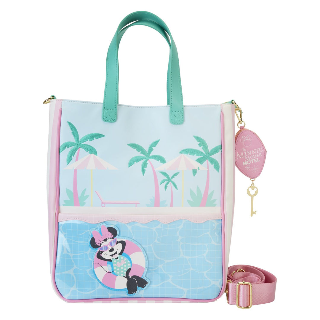 WDTB3016 - Loungefly Disney Minnie Mouse Vacation Style Tote Bag with Coin Purse - Front
