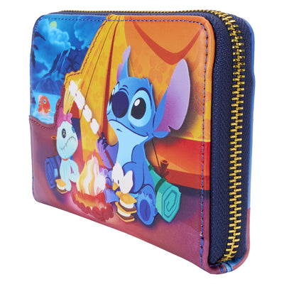 WDWA3065 - Loungefly Disney Lilo & Stitch Camping Cuties Zip-Around Wallet - Side View