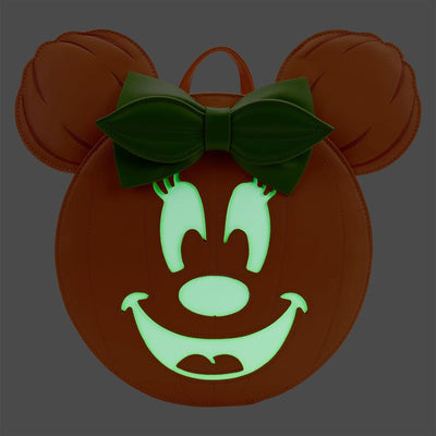 Loungefly Disney Glow Face Minnie Pumpkin Mini Backpack