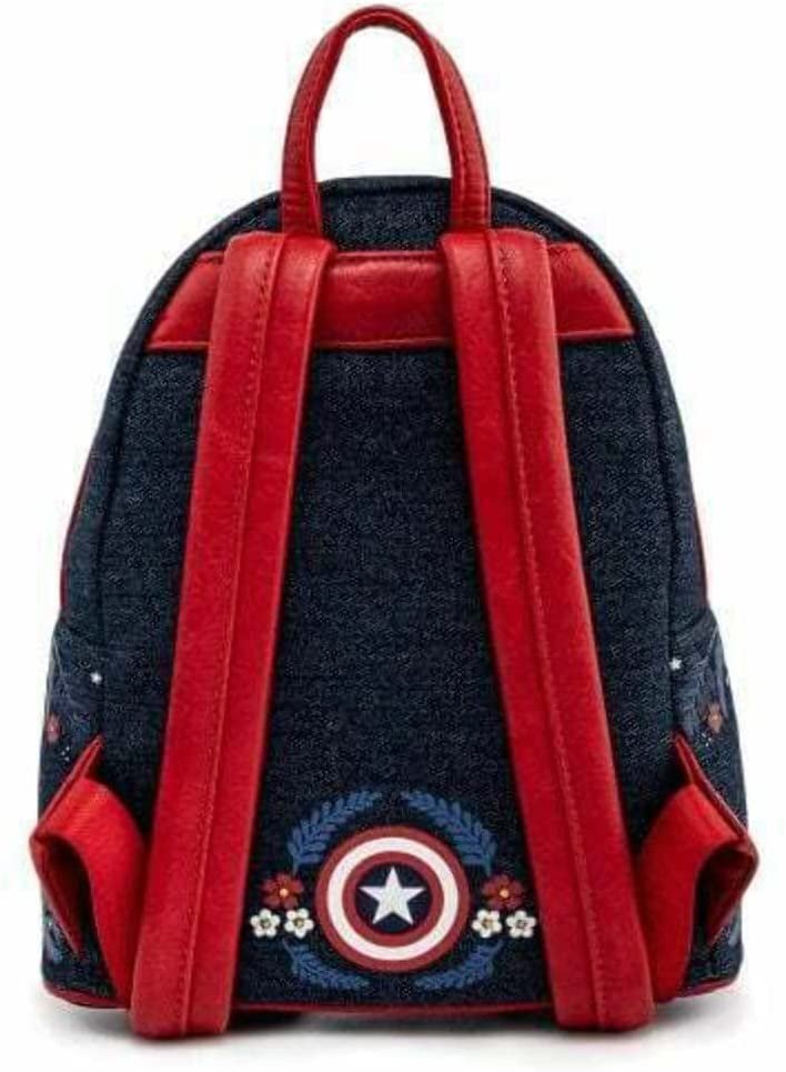 Loungefly Marvel Captain America 80th Anniversary Floral Shield Mini Backpack
