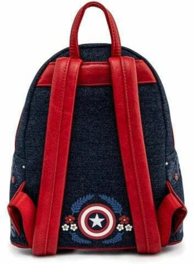 Loungefly Marvel Captain America 80th Anniversary Floral Shield Mini Backpack