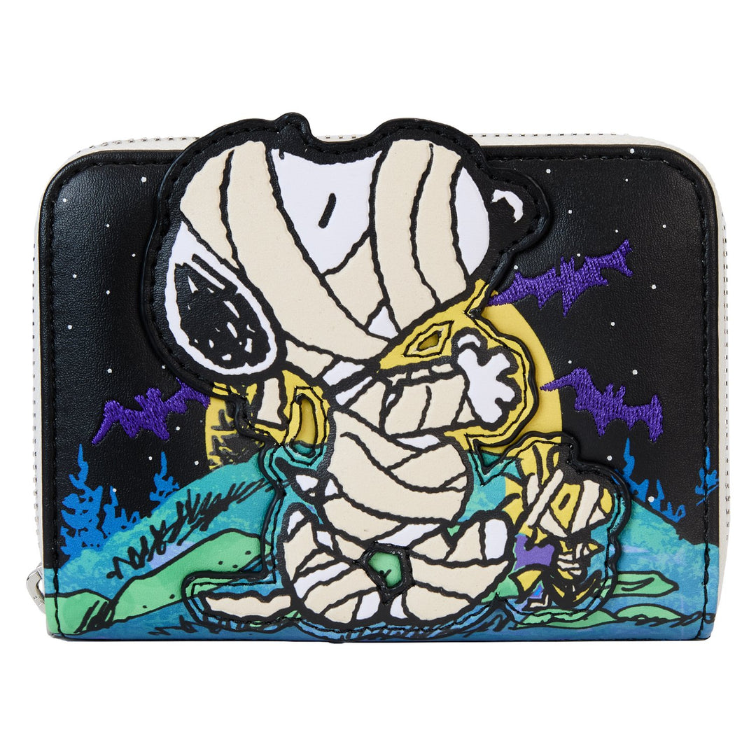 671803523456 - Loungefly Peanuts Snoopy Mummy Zip-Around Wallet - front