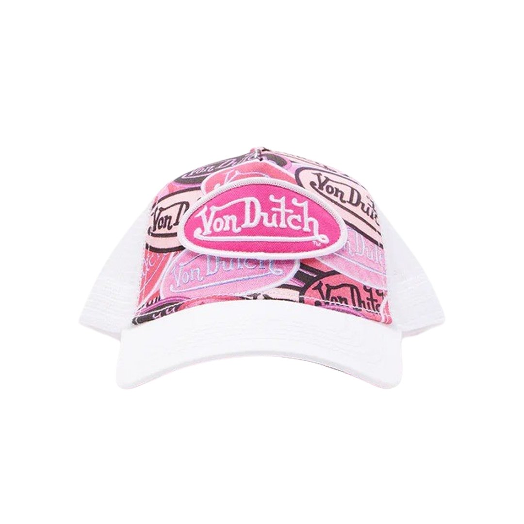 Von Dutch Pink &amp; White Billboard Trucker Hat