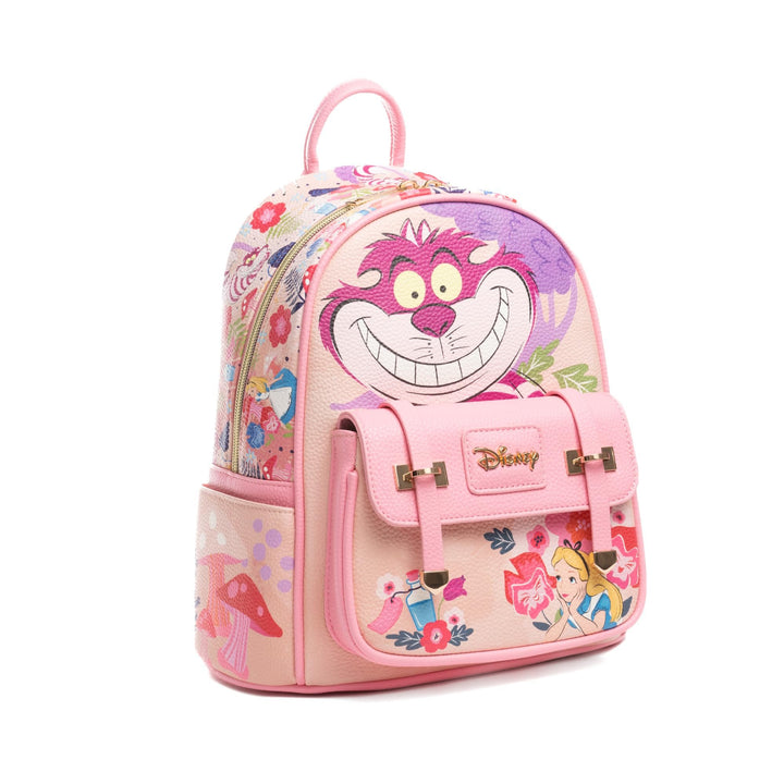 Wondapop Disney Alice In Wonderland Cheshire Cat Everyone Here is Mad 11" Vegan Leather Fashion Mini Backpack