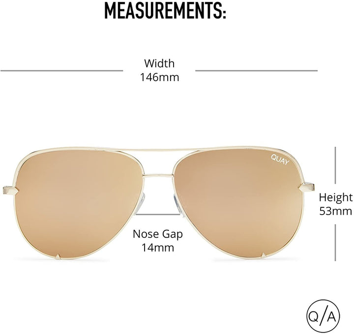 Quay Australia HIGH KEY MINI Classic Unisex Aviator Sunglasses