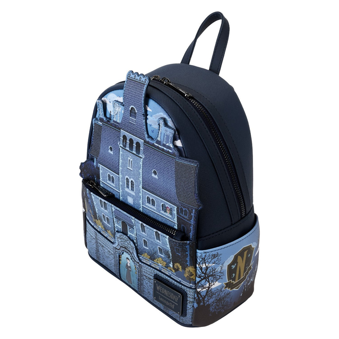 Loungefly MGM Wednesday Nevermore Academy Castle Glow Mini Backpack