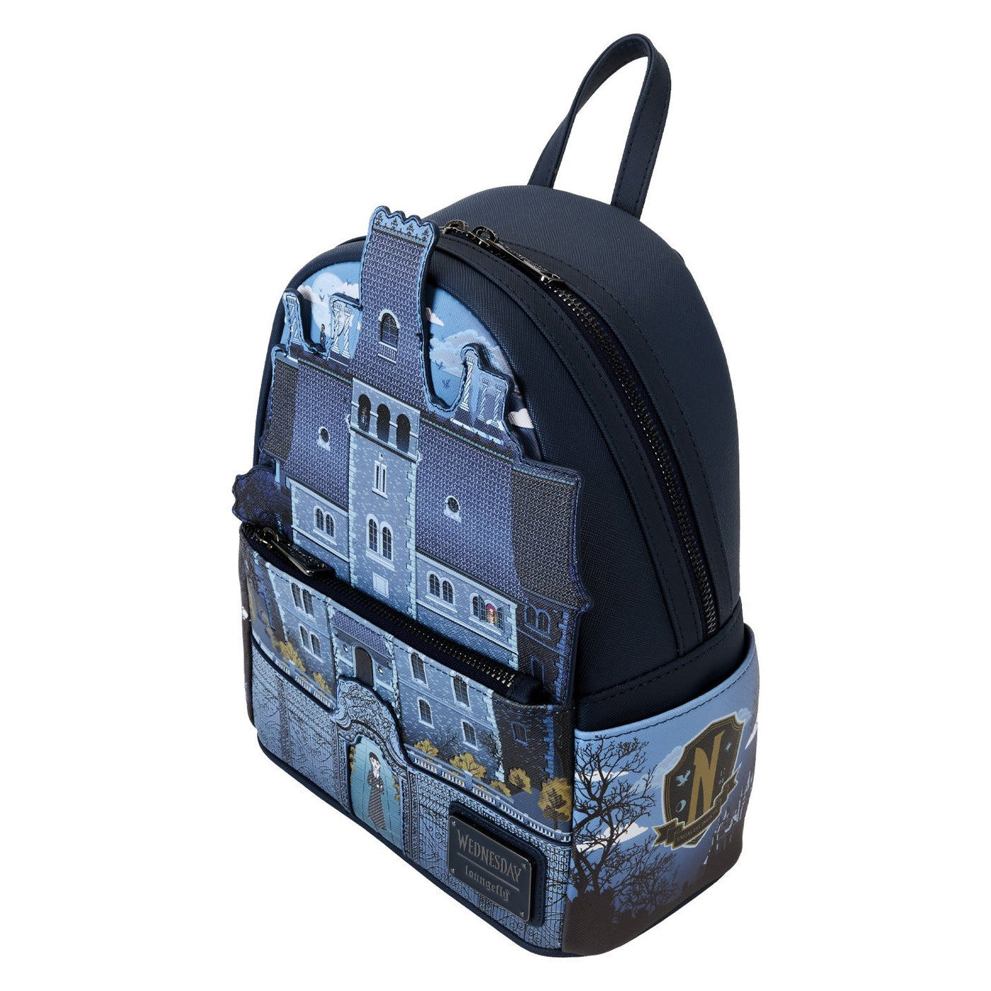 Loungefly MGM Wednesday Nevermore Academy Castle Glow Mini Backpack