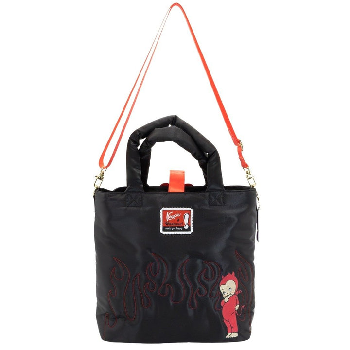 Whatever Makes You Happy Kewpie Devil Puffy Tote Bag with Angel Acrylic Charm