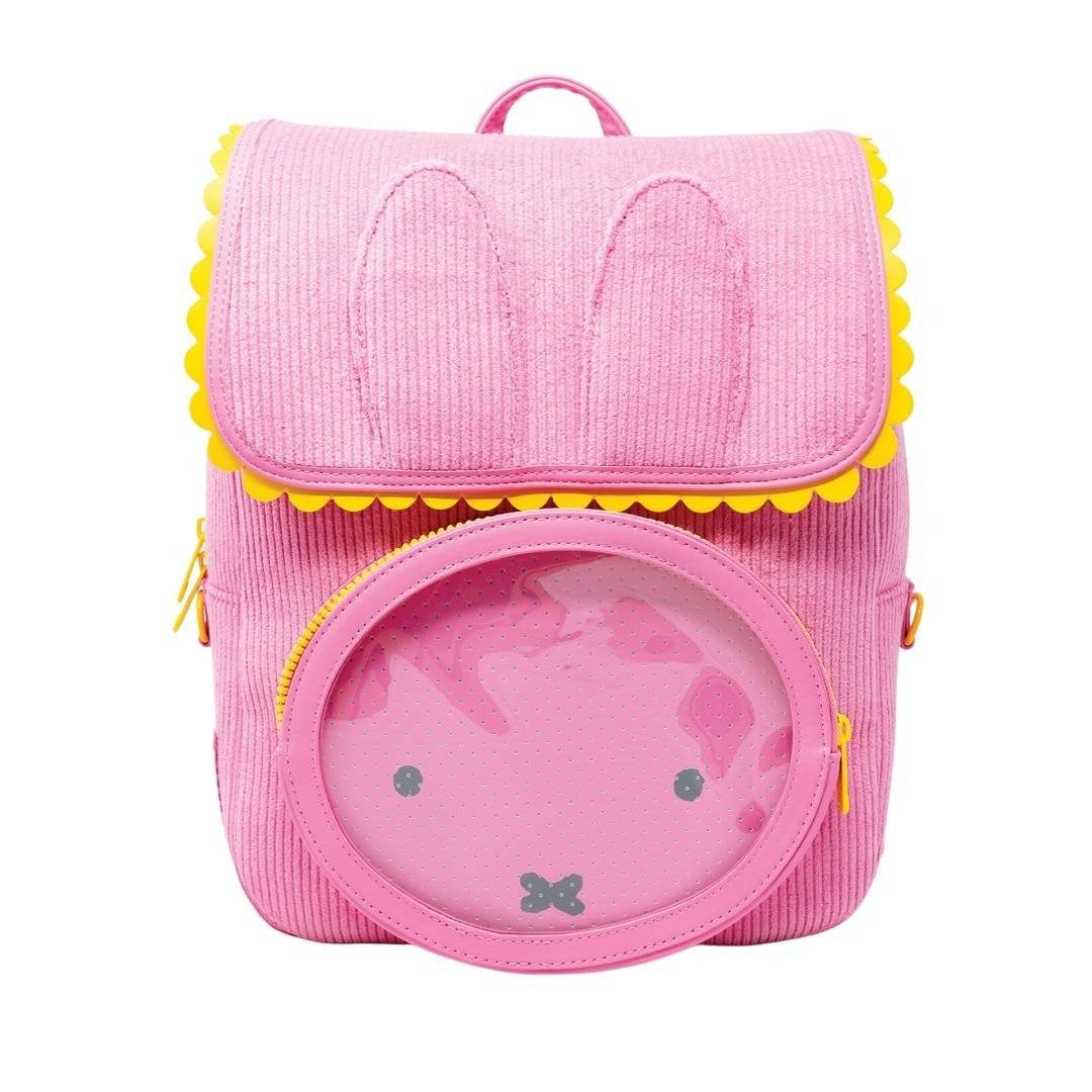 Whatever Makes You Happy Miffy Corduroy &amp; Faux Leather Pin Trading Backpack