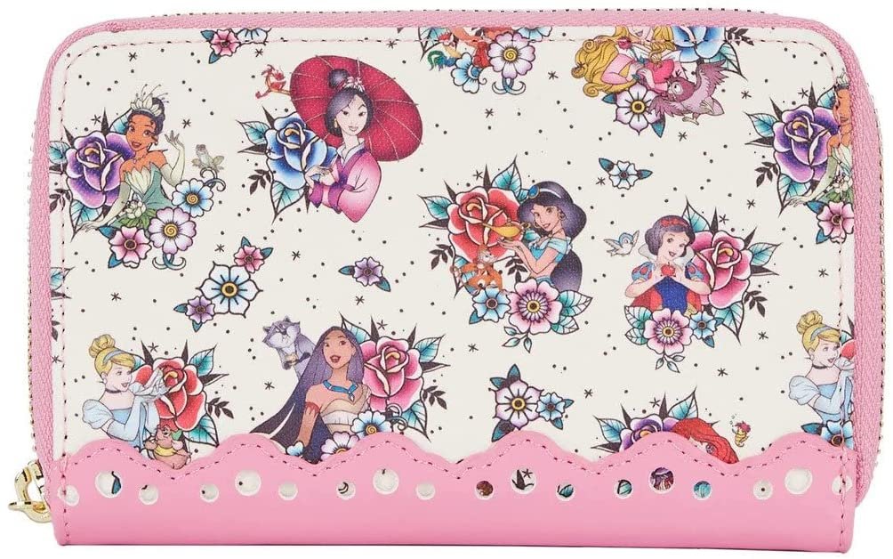 Loungefly Disney Princess Tattoo Allover Print Zip-Around Wallet