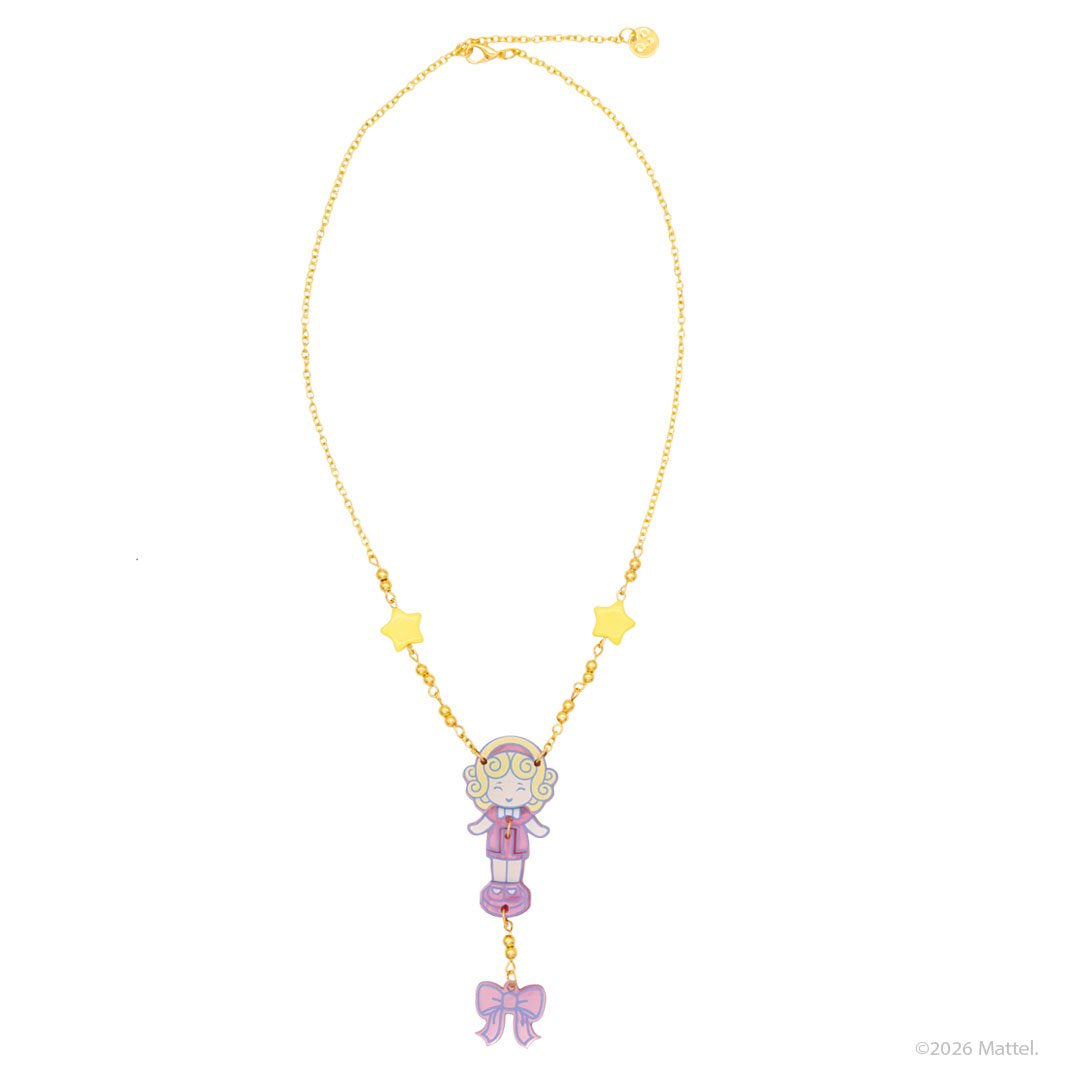 Whatever Makes You Happy Polly Pocket with Pink Bow Hinged Layered Acrylic Necklace