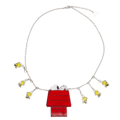 Whatever Makes You Happy Peanuts 75th Anniversary Snoopy’s Doghouse Layered Acrylic Necklace