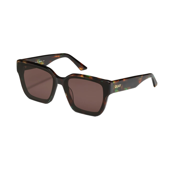 QUAY - Sunglasses for Men &amp; Women, Oversized Square Lenses with UV Protection (Drive In, Dappled Green/Brown)