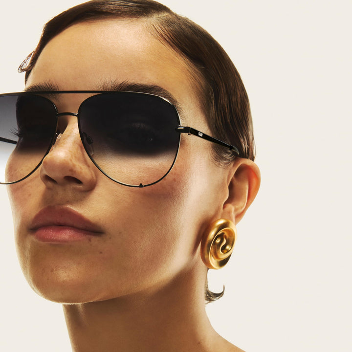 Quay Australia Unisex High Key Wire Frame Aviator Sunglasses