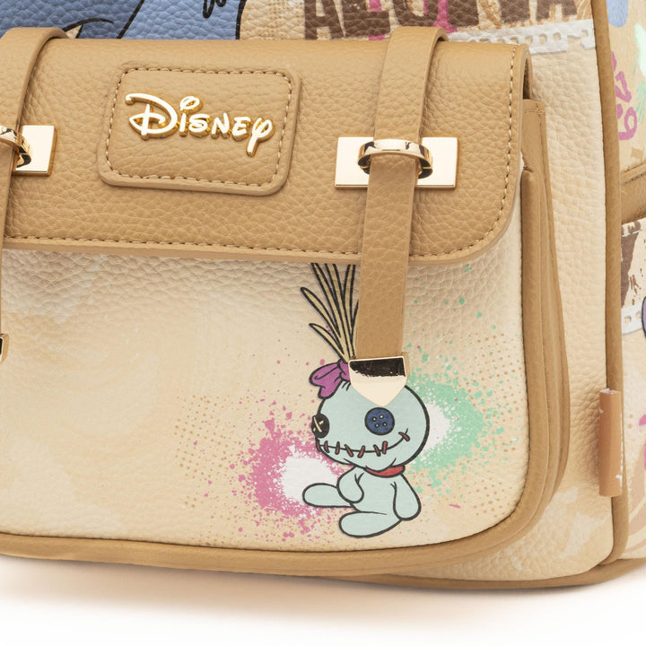 WondaPop Disney Aloha Stitch 11" Vegan Leather Mini Backpack - Front Pocket