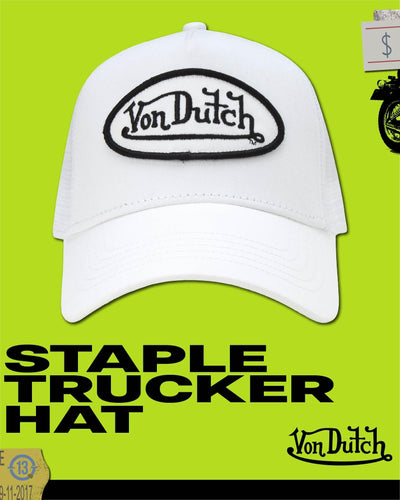 Von Dutch Unisex Trucker Hat - Curved Bill Mesh Back Retro Classic Adjustable Snapback Baseball Cap for Men and Women