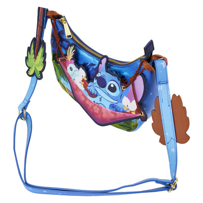 WDTB3020 - Loungefly Disney Lilo & Stitch Camping Cuties Hammock Crossbody - Top View