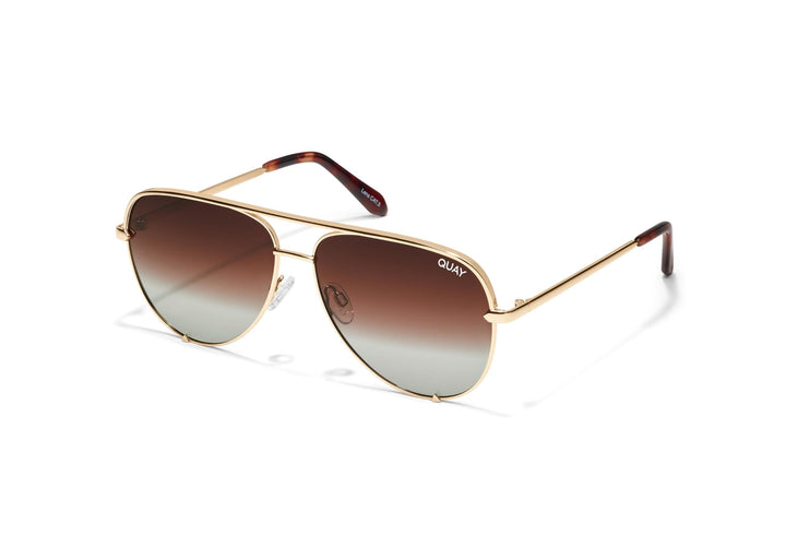 Quay Australia Unisex High Key Wire Frame Aviator Sunglasses