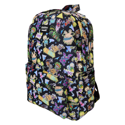 Loungefly Nickelodeon Retro Allover Print Full-Size Nylon Backpack - Side