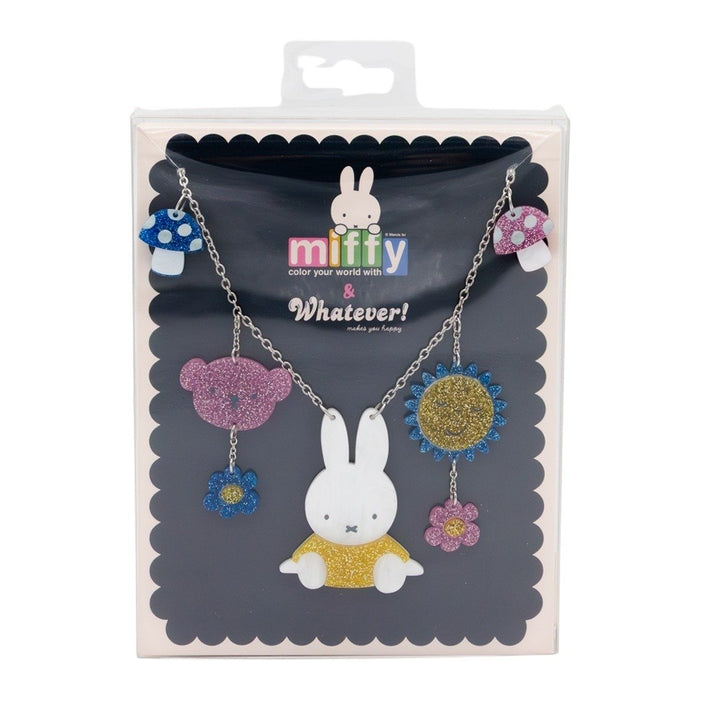 Whatever Makes You Happy Miffy Sun, Shroom &amp; Bear Acrylic Necklace