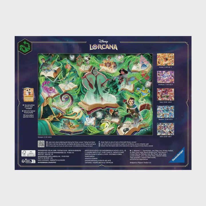Ravensburger Disney Lorcana - Glimmers of The Realm: Emerald 1000 Piece Jigsaw Puzzle