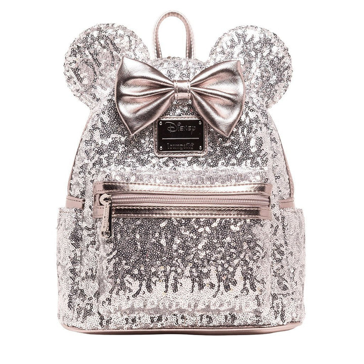 Loungefly Disney Minnie Mouse Silver Sequin Mini Backpack - 707 Street Exclusive