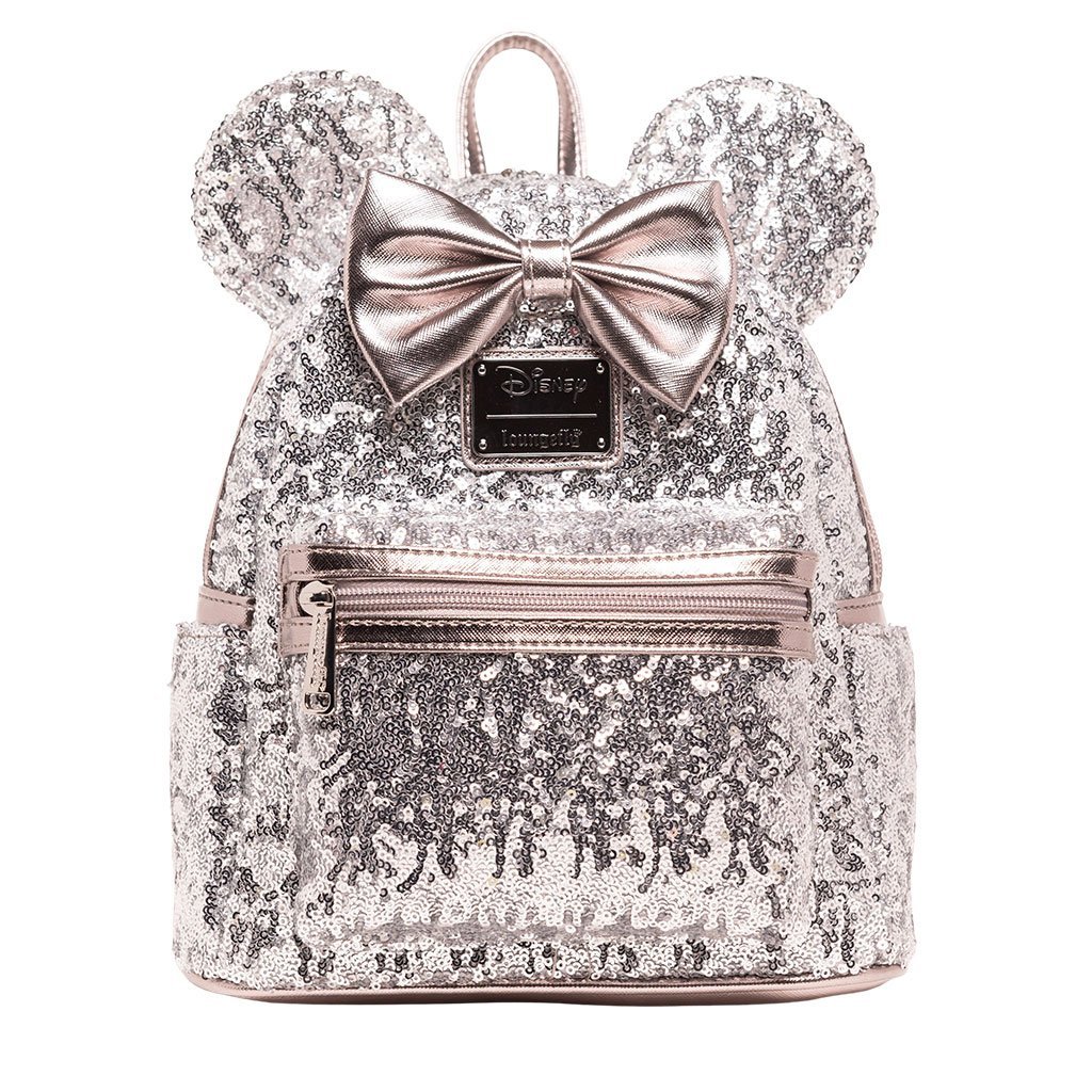 Loungefly Disney Minnie Mouse Silver Sequin Mini Backpack - 707 Street Exclusive