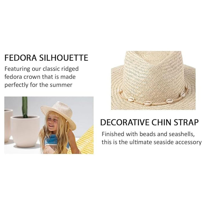 Lack of Color Kids Seashells Fedora Straw Hat