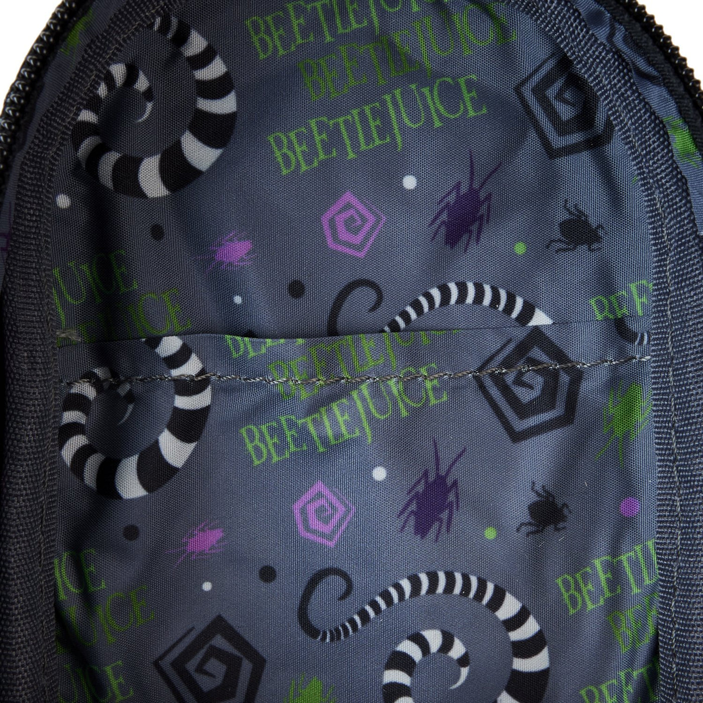 Warner Brothers Beetlejuice Here Lies Betelgeuse Mini Backpack Pencil Case - Interior