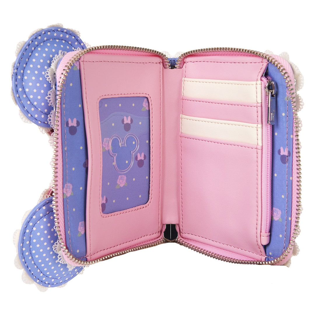 Loungefly Disney Minnie Mouse Floral and Lace Zip Around Wallet