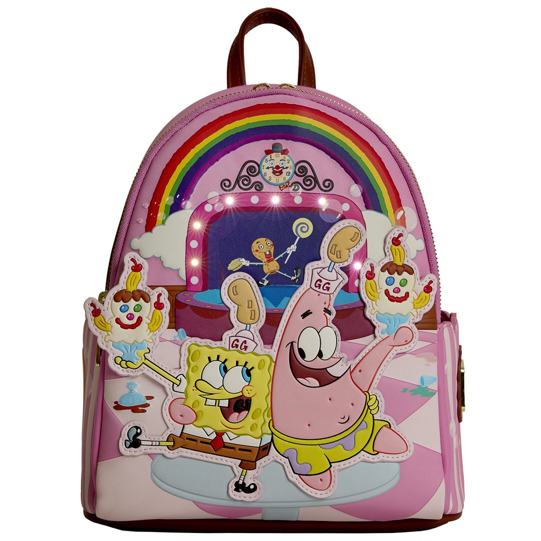 Loungefly Nickelodeon Spongebob Squarepants &amp; Patrick Star Goofy Goober Light Up Mini Backpack